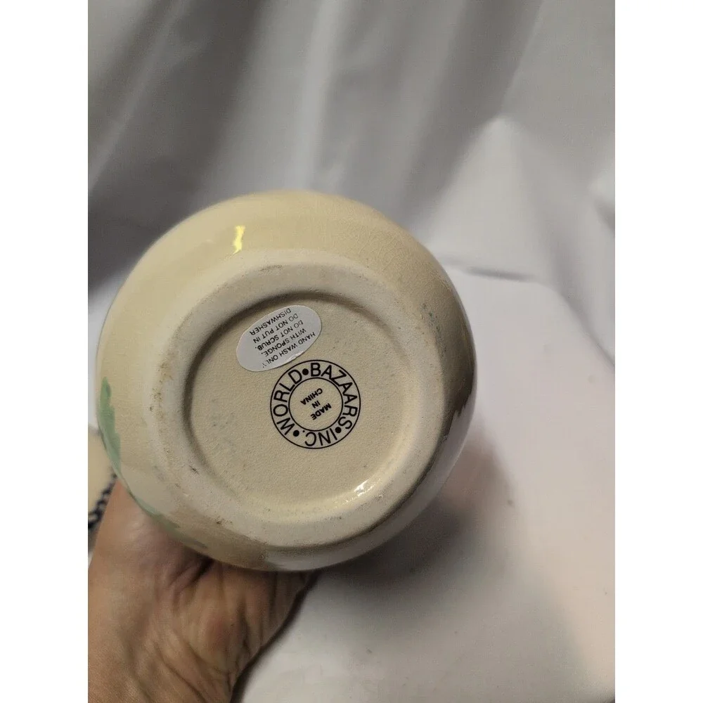 Vintage Spongeware Floral Canister World Bazaar Inc Made In China Vintage